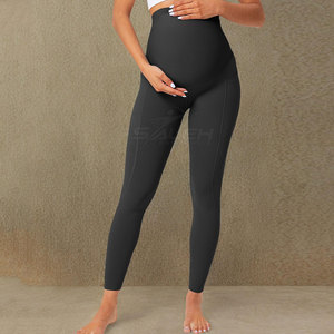 Legging de maternité de bonne qualité avec ceinture élastique, tissu doux et ajustement flexible pour le confort pendant la grossesse et le port quotidien - Product Image 5