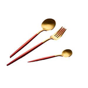 Juego de Cubiertos de Acero Inoxidable de Alta Calidad, Acabado Espejo, Mangos de Plástico, Aptos para Lavavajillas, para Fiestas y Uso en la Cocina - Product Image 5