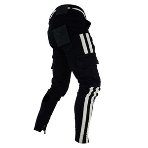 Premium Men Y2K Vintage Pencil Pants Slim Fit <b>Stretch</b> Ripped Jeans Streetwear Casual OEM Bulk Custom Logo Trendy Wear - Product Image 3