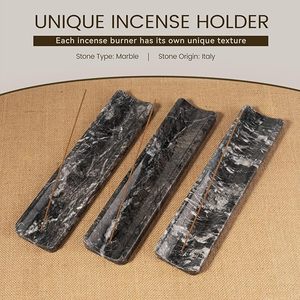 Porte-encens en marbre, support pour bâtonnets d'encens, porte-encens avec récupérateur de cendres pour la méditation, le yoga et le SPA, en pierre naturelle - Product Image 2
