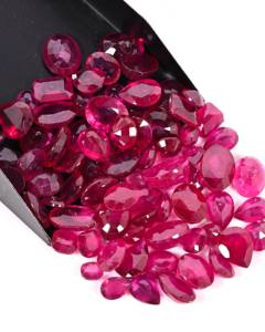 Lot de cabochons chauffés en rubis taille émeraude facettée – Pierres précieuses de rubis rouge en vrac pour la fabrication de bijoux en gros - Product Image 2