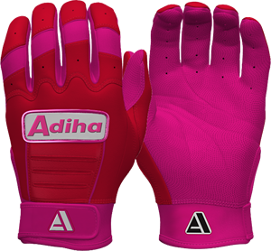 Top Premium Quality Leather Baseball Batting Gloves Light weight Durable Premium Quality Leather Anti-Slip <b>Hook</b> pink and red - Product Image 4