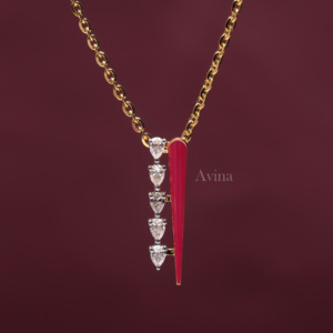 Pendentif en diamant cultivé en laboratoire certifié IGI et émail rouge en argent sterling 925 massif |   Collier de bijouterie fine de designer moderne - Product Image 2