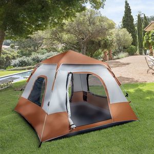 Tenda Familiare Primaverile per Quattro Persone 240*240*150cm, Apertura Rapida, Marrone, per Campeggio - Product Image 4