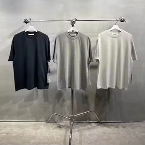 เสื้อยืดโอเวอร์ไซส์สตรีทแวร์ผู้ชาย |   เสื้อยืดคอวีทรงปกติ ผ้าฝ้าย 100% เนื้อหนา |   เสื้อเชิ้ตผ้าทอธรรมดาแบบเรียบสั่งทำพิเศษ - Product Image 4