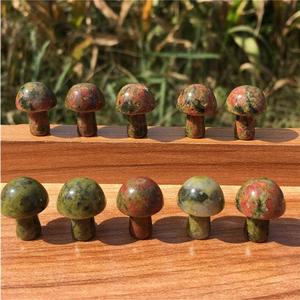 Sculpture de champignon en unakite naturelle, vert rose, cristal de guérison, Reiki, méditation, décoration Feng Shui, vente en gros, marque Chakralume - Product Image 4