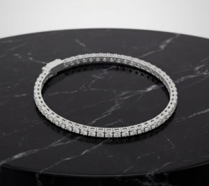 Bracelet tennis classique en argent avec diamants de laboratoire, argent 925, bijoux fins élégants et luxueux, cadeau pour femme, mariage, anniversaire, fête - Product Image 5