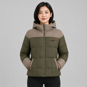 Nouvelle arrivée : Doudoune matelassée chaude pour femme, manteau d'hiver à fermeture éclair intégrale avec capuche, vêtement d'extérieur décontracté - Product Image 1