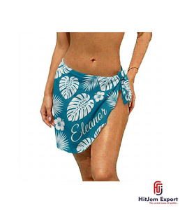 Pareo Hawaiano Personalizado con Estampado Polinesio, Envoltura de Playa, Ropa Tropical para Resort, Proveedor de Telas OEM ODM - Product Image 5