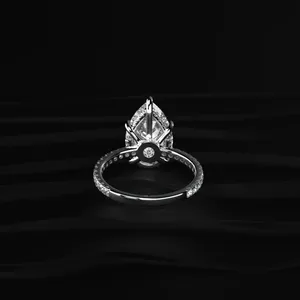 แหวนหมั้นคอลเลคชั่นใหม่ Royal Collection Pear Hidden Halo แหวนเจ้าสาว เครื่องประดับเจ้าสาว แหวนสัญญา แหวนวันครบรอบ ความใสระดับ VVS-VS - Product Image 4