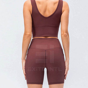 OEM Custom Logo Breathable Women Yoga Shorts High Waisted Elastic Waist Spandex/Nylon Seamless <b>Push</b> up - Product Image 2