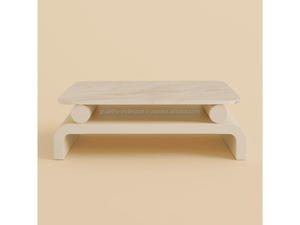 Modern Marble Top Coffee Table for Living Room Luxury White Center Table Minimalist Designer Table with Storage Shelf Luxury - Product Image 3