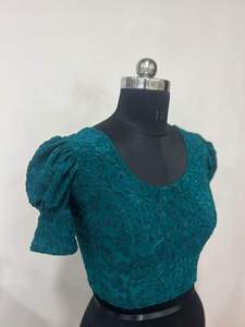 Half Puff <b>Balloon</b> Sleeve Stretchable Georgette Brasso Best Quality Ready Made Plus Size Autumn Buy Direct From Supplier - Product Image 5