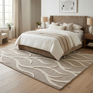 Alfombra de Lana Texturizada 3D de Lujo, Hecha a Mano, con Corte en Bucle, Diseño Personalizado, Precio de Fábrica al por Mayor - Product Image 4