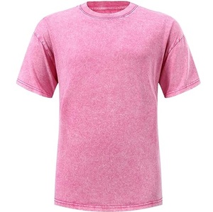 Camisetas de hombre personalizadas, vintage, oversize, de algodón grueso, de manga corta, con pedrería, con lavado blanqueador y ácido, lisas, al por mayor - Product Image 3