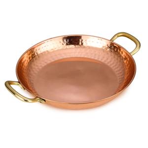 Newest Design Round <b>Copper</b> Hammered Serving Tray with <b>Handle</b> Ideal for Home and <b>Kitchen</b> <b>Copper</b> Food Serving Tray Serve Ware Dish - Product Image 1