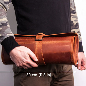 Fashion leather <b>tool</b> <b>roll</b> organizer bags wholesale OEM supplier custom logo export quality portable storage in reasonable price - Product Image 5