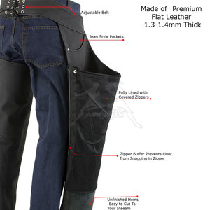 New Stock Full Leather <b>Chaps</b> Adjustable Fit Full Leather <b>Chaps</b> Crafted For Comfort And Lasting Performance - Product Image 6