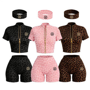 Conjunto de falda de dos piezas con lunares para mujer, top corto con cremallera y falda plisada de tenis, chándal informal de verano, ropa de descanso ajustada. - Product Image 4