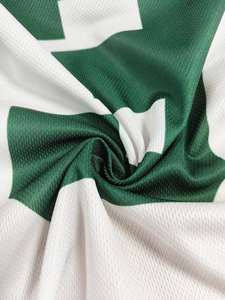 Uniforme de Equipo de Malla Verde y Blanca con Números Sublimados, Mangas Rayadas, Jersey de Fútbol Americano Personalizado, Venta al Por Mayor OEM - Product Image 4