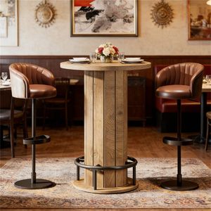 Circular Small Wine Table Coffee Table Cocktail Table Only-Bar Table - Product Image 2