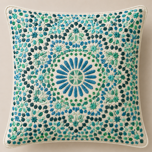 Funda de Cojín Decorativa de Lujo, Multicolor, Estilo Boho, Cuadrada, Bordada a Mano, 100% Algodón, para Decoración del Hogar y Sofá - Product Image 1