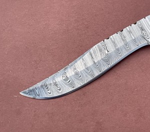 Couteau de chasse Viking Art de qualité industrielle, en acier Damas sur mesure, lame fixe ultra-affûtée de 15 pouces, manche en résine et bois, étui en cuir - Product Image 4