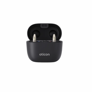 Audífonos recargables Oticon Jet PX 1 MiniRITE, digitales programables RIC, color plateado, para adultos - Product Image 2