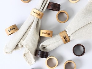 Personalized Rustic Wooden Napkin <b>Rings</b> with Custom <b>Name</b> Engraving-Eco-Friendly Durable Party Table Decor - Product Image 3