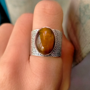 Natural Tiger Eye Stone <b>Ring</b> Handmade <b>925</b> Sterling <b>Silver</b> Gemstone <b>Ring</b> Jewelry For Her - Product Image 3