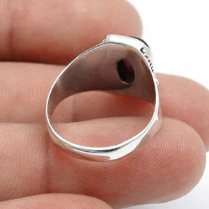 Anillo de turmalina rosa de diseño vintage, hecho a mano, de alta calidad, joyería bohemia para él y ella, hecho de plata de ley 925. - Product Image 4