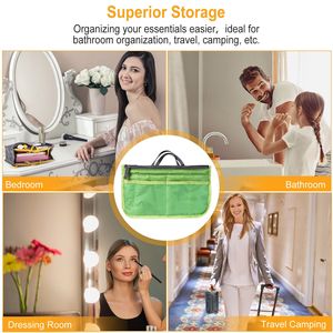 Borsa da viaggio per articoli da toeletta da donna con tracolla, organizer da insertyre nella borsa e custodia per trucchi - Product Image 6