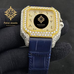 นาฬิกาข้อมือ Pahal Jewels สแตนเลสสตีลทรงเหลี่ยม ประดับเพชร คริสตัลแซฟไฟร์ สายหนัง ระบบอนาล็อก กลไกจักรกล ขนาด 30 มม. - Product Image 3