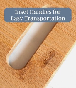 Ensemble de planches à découper en bambou bio, 3 planches écologiques, non toxiques, durables, avec poignée, pour la cuisine, la viande, les légumes, vente en gros - Product Image 4