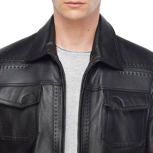 Street Wear <b>Top</b> Quality Men <b>Leather</b> Jacket for Sale <b>High</b> Quality Fashion <b>Leather</b> Jackets for Men - Product Image 4
