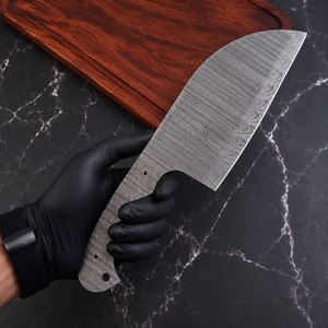 Nouveau Couteau de Chef et de Camping en Acier Damas, Manche Intégral, Type Hachoir Serbe, Lame Droite à Pointe Tombante, 12 pouces, Matériau DIY OEM pour la Fabrication de Couteaux - Product Image 1