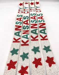 Kansas City Beaded Purse Strap KC Current KC Baby Game Day Accessory Handmade Adjustable Stadium Bag Strap <b>Camera</b> Strap - Product Image 3