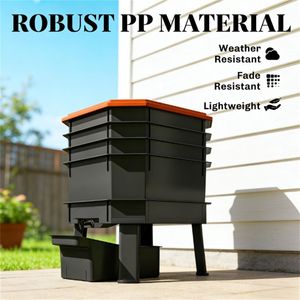 Bac de compostage pour vers de terre orange, machine à compost aérateur de qualité supérieure - Product Image 4