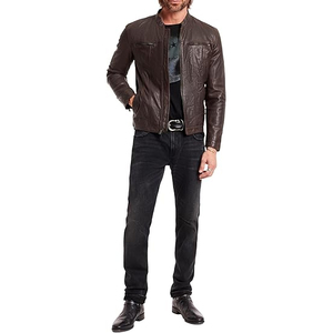 Chaqueta de Cuero Premium para Hombre, Personalizada, de Cuero de Grano Completo, con Cuello Alto, Impermeable, Cortavientos, con Capucha, para Invierno, Estilo Urbano - Product Image 4