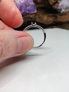 Support de monture de bague ovale cannelé en argent sterling massif 4x3mm, rhodié, pré-découpé, pour bijoux - Product Image 2