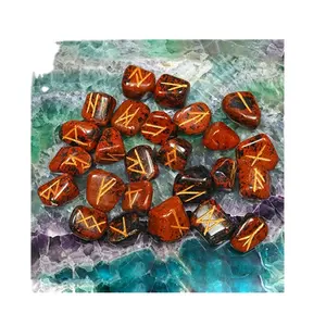 Atacado Mahogany Runes Set mão polida feita do sol para chakra cristais cura para venda