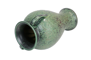 Decoration Floor <b>Vase</b> <b>Ceramic</b> <b>Vases</b> Imitative-antique <b>Ceramic</b> <b>Vase</b> with Brown Chrysanthemum Patterns Blue Glaze Home Use - Product Image 3