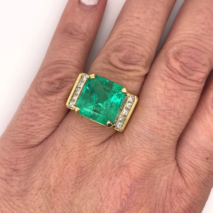 Anillo de compromiso de moda para mujer, chapado en oro de 18 quilates, con diamantes engastados en pavé, corte esmeralda, estilo vintage, certificado IGI, anillo de eternidad con diamantes creados en laboratorio - Product Image 3