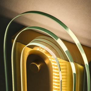 Brass Modern LED Warm <b>Light</b> Solar Indoor <b>Wall</b> Lamp Rectangular Lighting For Bedroom - Product Image 3