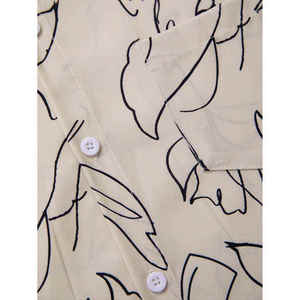 ชุดเสื้อเชิ้ตและกางเกงขาสั้นลายเส้นนามธรรมสำหรับผู้ชาย ชุดลำลองสองชิ้นสำหรับฤดูร้อน เนื้อผ้าเบาสบาย ระบายอากาศได้ดี - Product Image 3