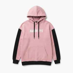 <b>Women's</b> <b>Pink</b> Color Block <b>Hoodie</b> Long Sleeve Drop Shoulder Letter Print Pullover Sweatshirt - Product Image 6