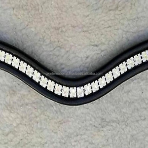 Banda de cuero vacía con forma de onda para cejas de caballo, incrustaciones de banda con cristales transparentes de 8mm, cadena ostentosa de lujo, novedad - Product Image 2