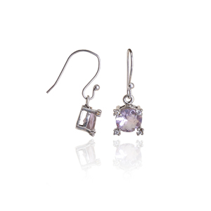 Silver Plated Amethyst <b>Dangle</b> <b>Earrings</b> Romantic Women's Jewelry Gift for Anniversary Fashionable Gemstone Stud <b>Diamond</b> Pearl - Product Image 1