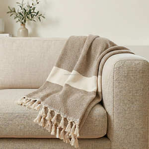 Manta de Algodón Texturizado Color Mostaza Vibrante de 125x150 cm, Tejida a Mano, para Cama, Estilo Estético - Product Image 6