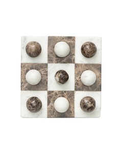 Precio al por mayor RISING INTERNATIONAL Escultura contemporánea de juego de tres en raya de piedra con diseño X O, decoración cuadrada para el hogar - Product Image 6